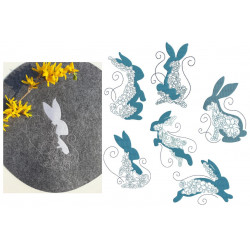 Stickserie - Blumige Osterhasen